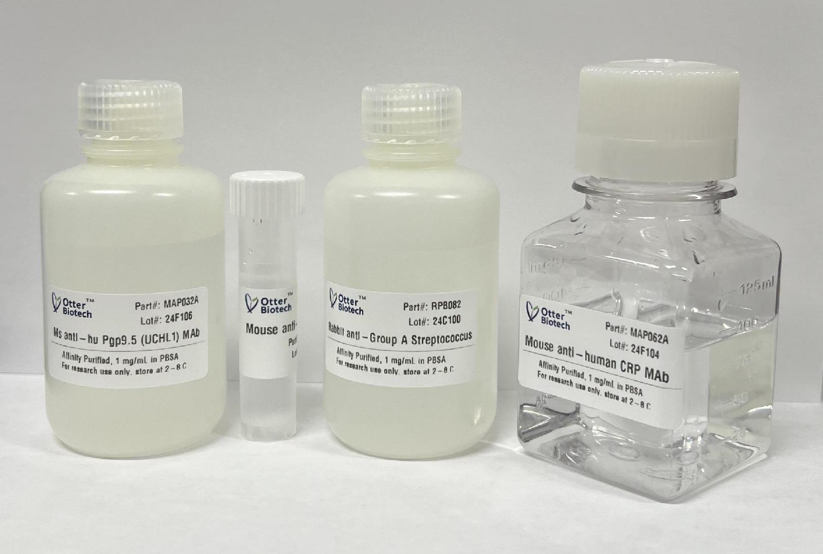 bottles and vials of sample otter biotech products